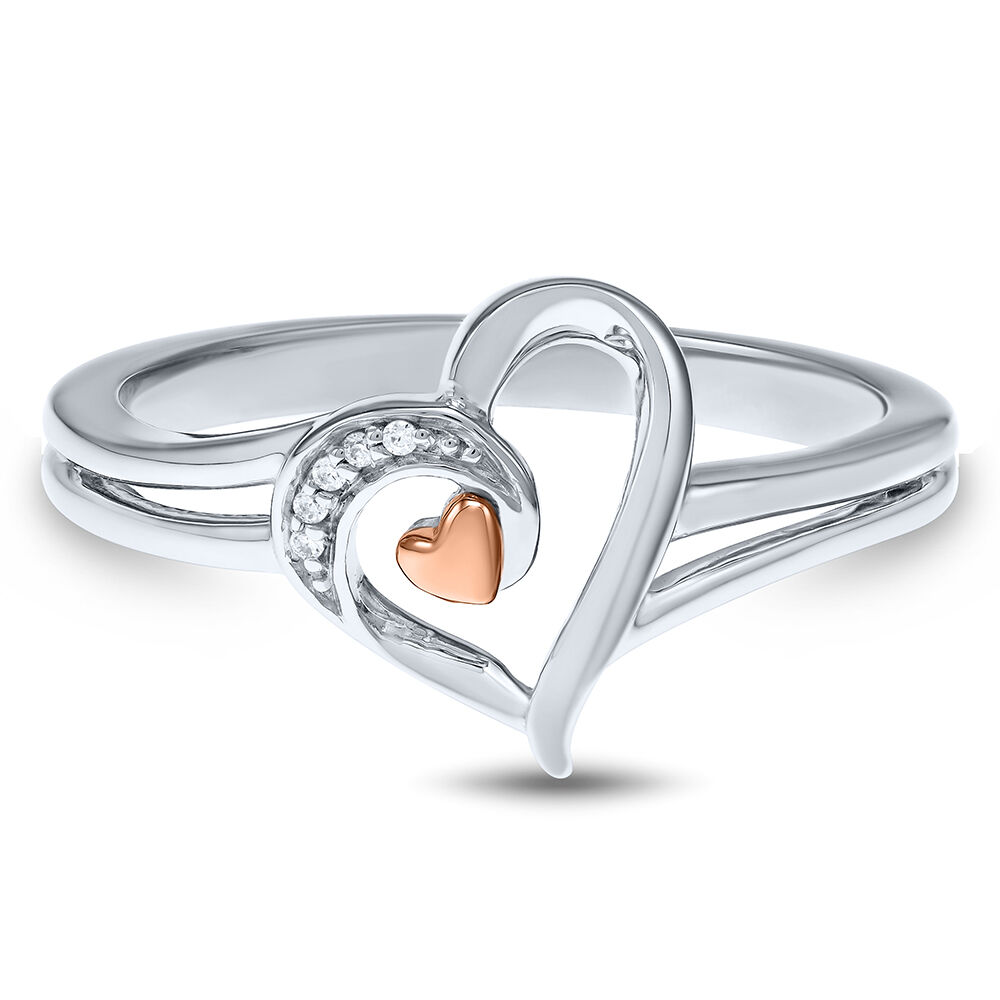 Buy quality 925 sterling silver Heart shape diamond Ring in Ahmedabad